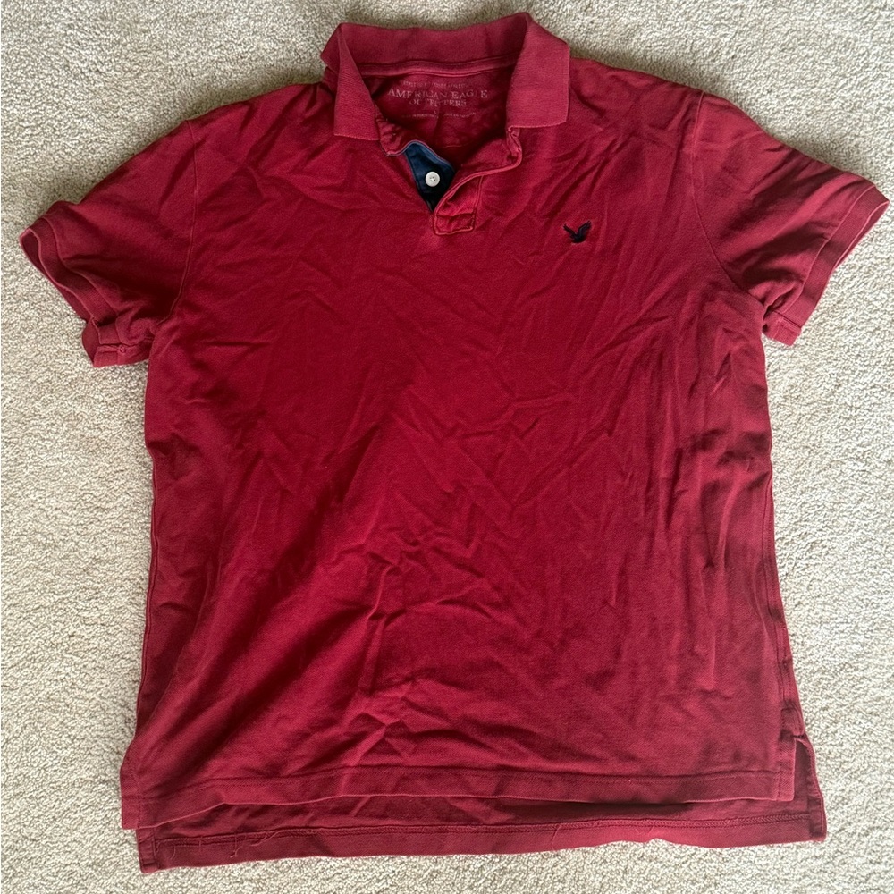 American Eagle Outfitters Maroon Polo Shirt